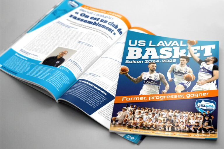 un graphiste en Mayenne - Réalisation - USL Basket - Magazine